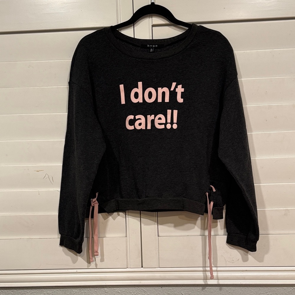 Hype Black Sweatshirt with Pink Statement